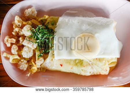 Close-up Of Khao Pun Phak And Iconic And Local Unique Food Of Laplae District In Uttaradit Province 