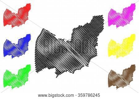Manzini Region (swaziland, Kingdom Of Eswatini) Map Vector Illustration, Scribble Sketch Manzini Map