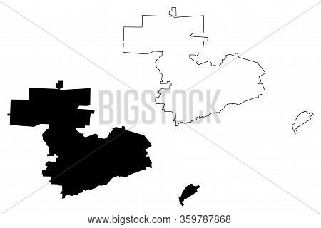 Dzerzhinsk City (russian Federation, Russia, Nizhny Novgorod Oblast) Map Vector Illustration, Scribb