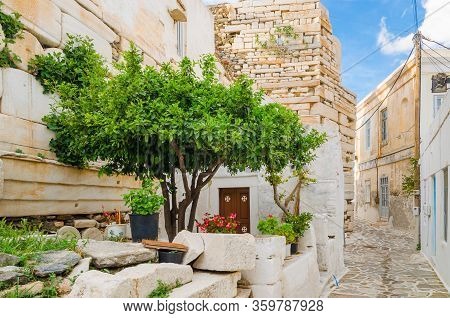 The Frankish Castle Of Paros Located In The Village Of Parikia, Greece
