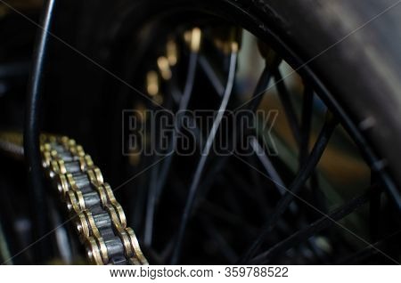 Wroclaw, Poland - August 11, 2019: Usa Cars Show: Vintage сlassic Motorcycle Background. Motorcycle 
