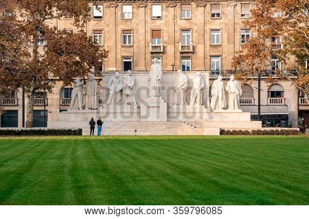 Budapest, Hungary - November 12, 2018: Kossuth Monument In Kossuth Square In Budapest