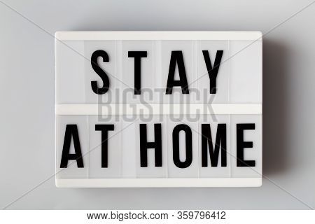 Light Box With Words Stay At Home