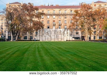 Budapest, Hungary - November 12, 2018: Kossuth Monument In Kossuth Square In Budapest