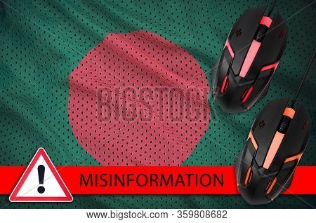 Bangladesh Flag And Two Computer Mouses. Misinformation During Coronavirus Or 2019-ncov Virus Concep