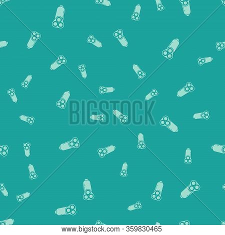 Green Electric Razor Blade For Men Icon Isolated Seamless Pattern On Green Background. Electric Shav