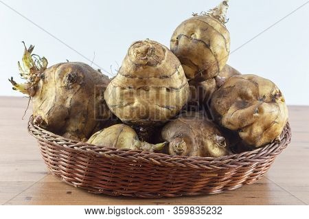 Jerusalem Artichoke Sunroot Tubers. Helianthus Vitamins Tuberosus.