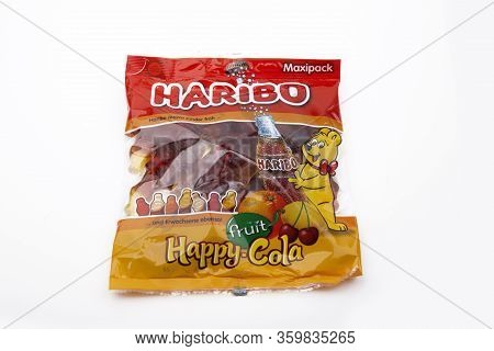 Huettenberg, Germany - 2020-02_25 Product Shot Haribo Happy Cola Sweets Isolated Over White