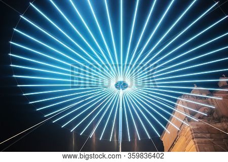 This Photo Shows Led Light Show At Notte Bianca Malta 2019