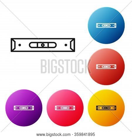 Black Line Construction Bubble Level Icon Isolated On White Background. Waterpas, Measuring Instrume