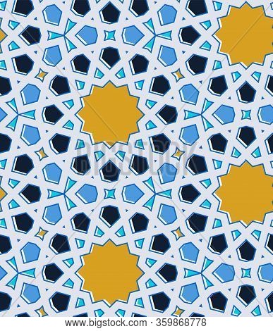 Eastern Islamic Traditional Mosaic. Seamless Pattern. Vector Illustration.
