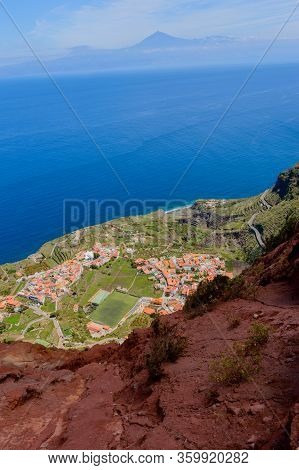 Views From The Cliff Of The Mirador De Abrante On The Island Of La Gomera. April 15, 2019. La Gomera