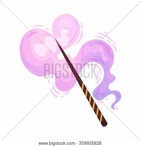 Magic Wand With Fairy Dust And Glow Swirling Around Vector Illustration