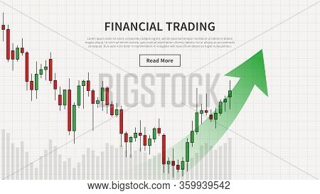 Financial Trade Chart With Uptrend Arrow Vector Illustration