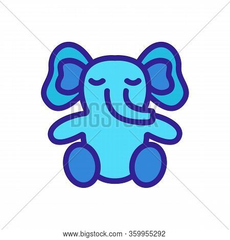 Elephant Toy Icon Vector. Elephant Toy Sign. Color Contour Symbol Illustration