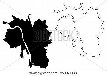 Pskov City (russian Federation, Russia) Map Vector Illustration, Scribble Sketch City Of Pskov Map