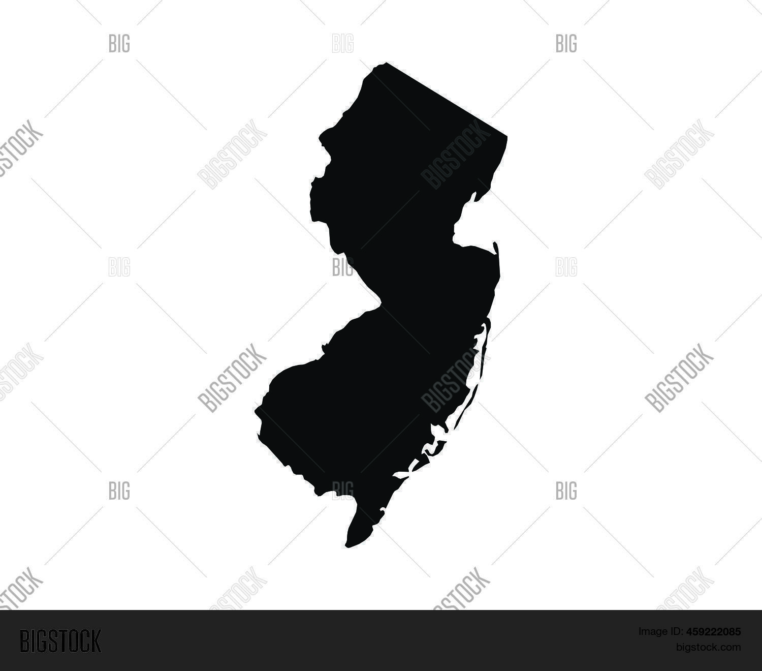 New Jersey Us Map Nj Vector amp - 459222085 