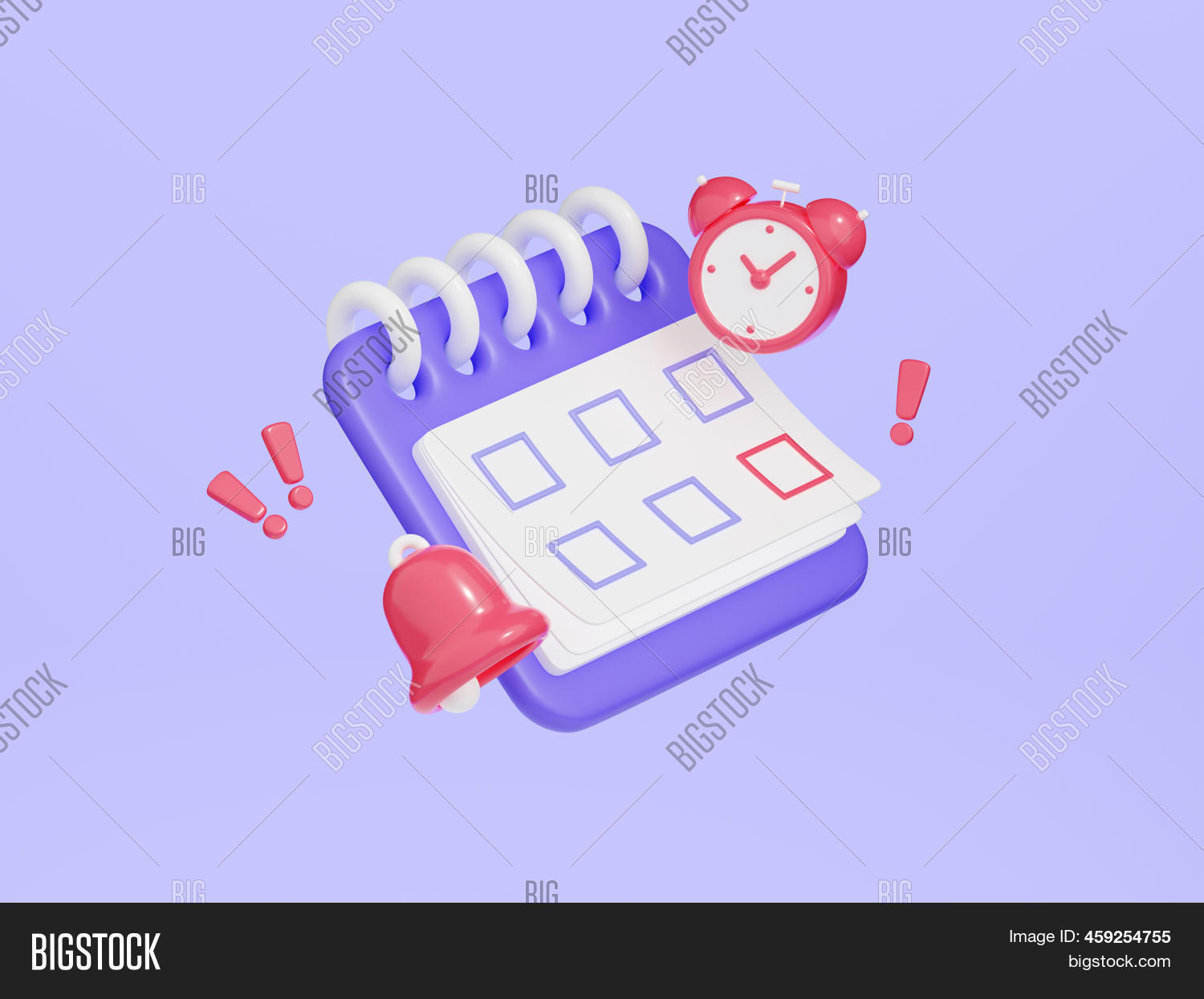 Calendar Clock Bell 3d Image Photo Free Trial Bigstock