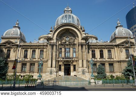 Bucharest, Romania - July 29, 2022: The Cec Palace, Built Between 1897 And 1900, Located On Victory 