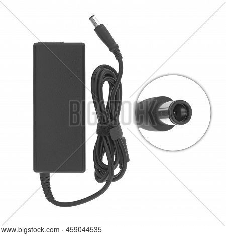 Laptop Power Adapter, Laptop Spare Part, On White Background
