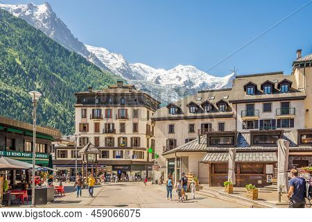 Chamonix, France - June 23,2022 - In The Streets Of Chamonix. Chamonix Is A Commune In The Haute-sav