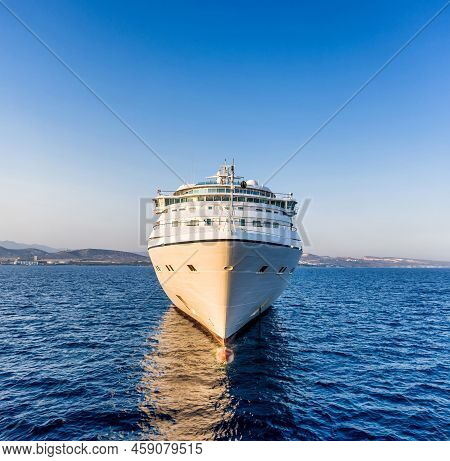 Close-up Front View Of Cruise Liner Passenger Ship