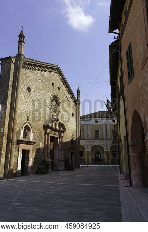 Exterior Of The Medieval San Bassiano Church At Pizzighettone, Cremona Province, Lombardy, Italy