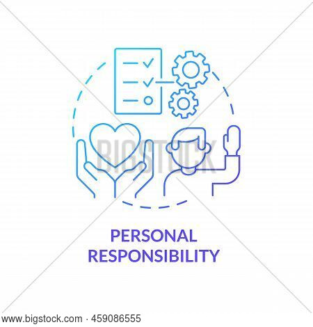 Personal Responsibility Blue Gradient Concept Icon. Type Of Csr Abstract Idea Thin Line Illustration