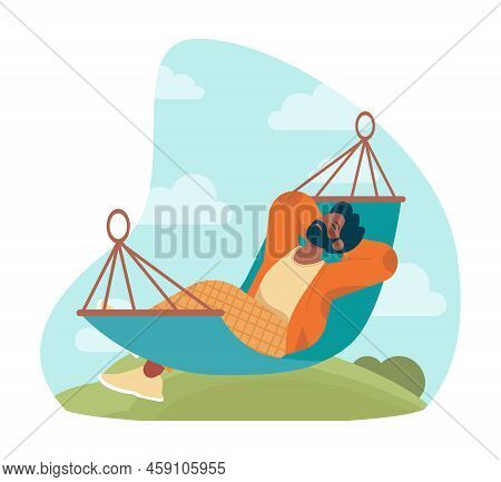 Happy And Calm Character. Idea Of Heart And Mind Harmony