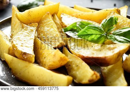 Fried French Fries.
Baked Potatoes With Spices And Garlic.