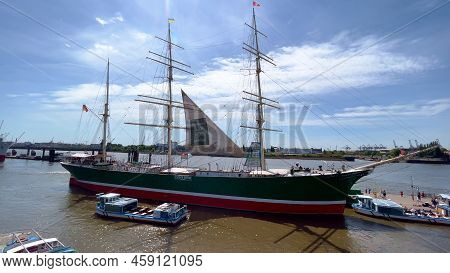 Famous Sailing Ship Rickmer Rickmers At Hamburg Harbour - City Of Hamburg, Germany - May 16 2022