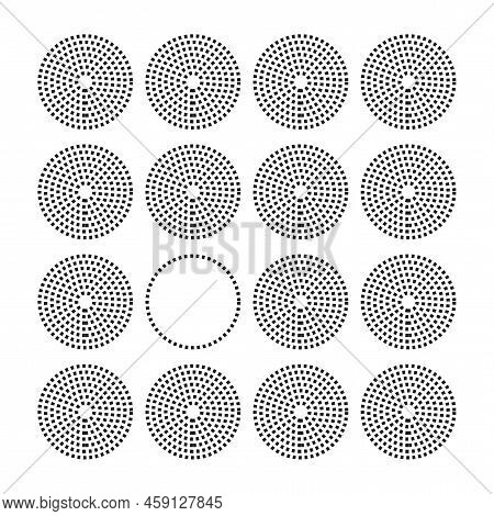 Circles From Dots Set. Pop Art Dot. Design Element. Vector Illustration. Stock Image.