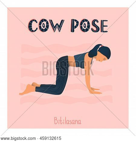 Flexible Sport Girl Do Cow Yoga Pose.