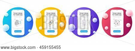 Minimal Set Of Wallet, Loyalty Star And Payment Line Icons For Web Development. Phone Ui Interface M