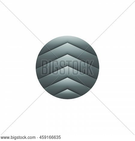 Corner Of The Building Logo Of A Round Shape In Isometry, Gray High-rise Residential Complex Abstrac
