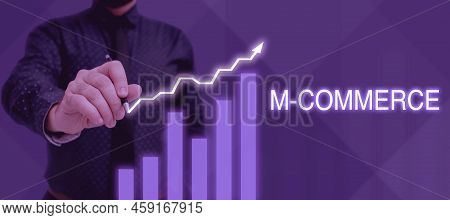 Text Showing Inspiration M Commerce. Business Overview Commercial Transactions Conducted Electronica