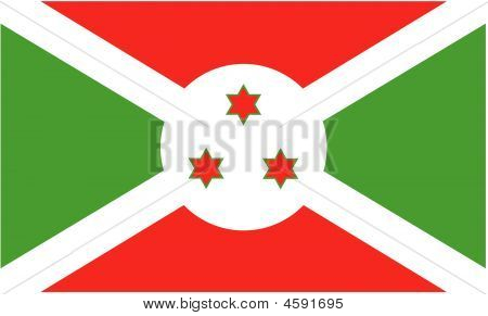 Flag af Burundi. Illustration Over hvid baggrund