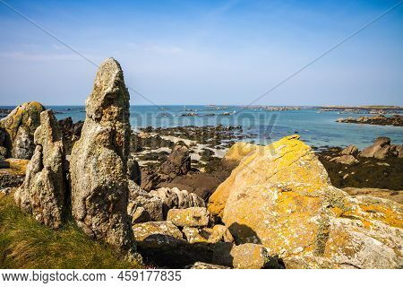 Chausey Island Coast And Cliffs Landscape In Brittany, France