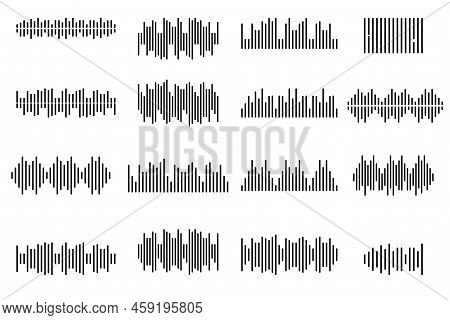 Waves Of Sound Set. Music Symbol. Vector Illustration. Stock Image.