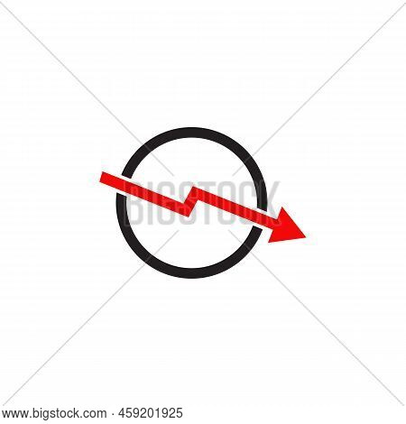 Down Trend Chart Icon Logo Design Vector Template