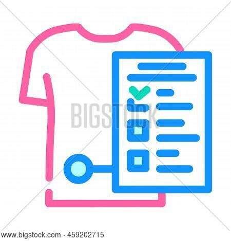 Fabric Check Sewing Color Icon Vector. Fabric Check Sewing Sign. Isolated Symbol Illustration