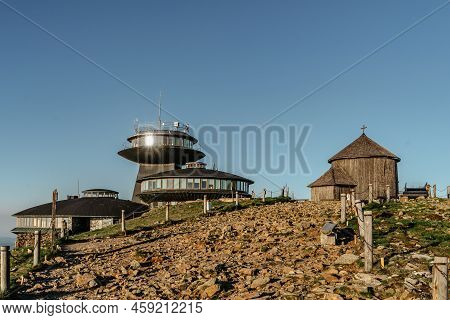 Old Wooden Church On The Top Of Snezka,the Highest Mountain Of Czech Republic,krkonose Mountains.cha