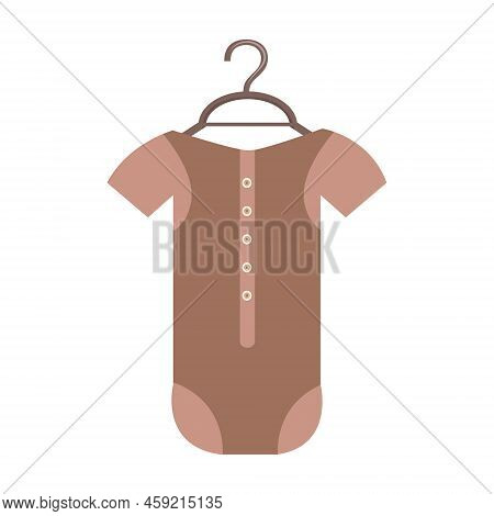 Brown Stretchy Jumpsuit For Baby Boy Semi Flat Color Vector Object