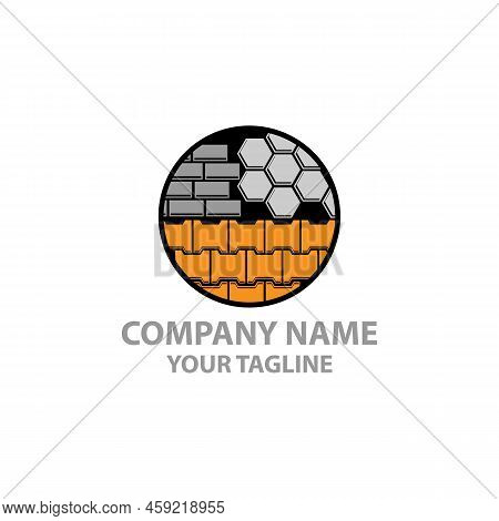 Paving Block, Concrete Pavers Block Icon Set, Paving Logo.eps 10