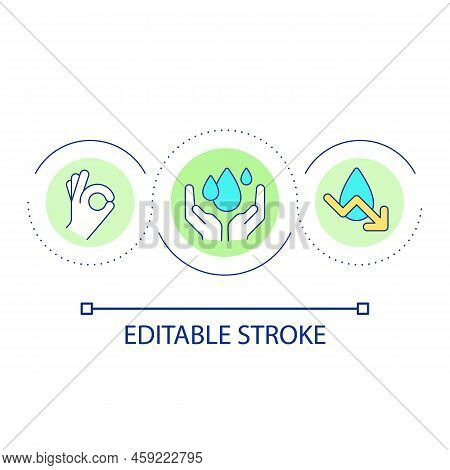 Save Drinking Water Loop Concept Icon. Nature Resource Conservation. Reduce Consumption At Home Abst