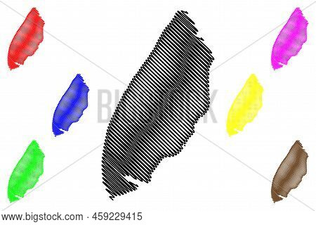 Texel Island (kingdom Of The Netherlands, Holland, West Frisian Islands) Map Vector Illustration, Sc