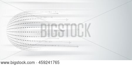 The Global Wireless Standard Concept. Hi-tech Communication Illustration On A Grey Background. 5g Hi