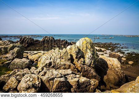 Chausey Island Coast And Cliffs Landscape In Brittany, France