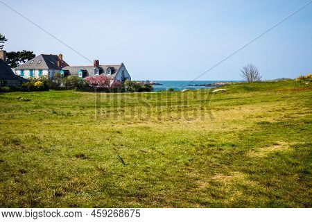 Old House On Chausey Island In Brittany, France