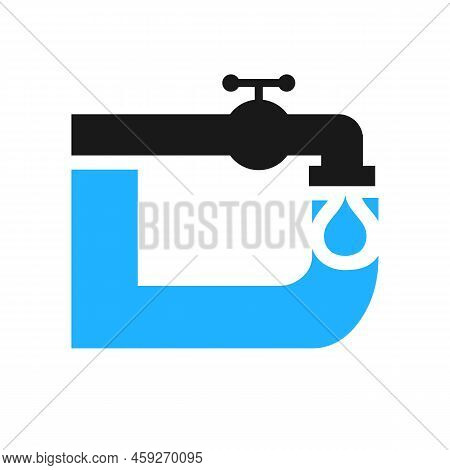 Letter D Plumber Logo Design. Plumbing Water With Letter D Logo Template